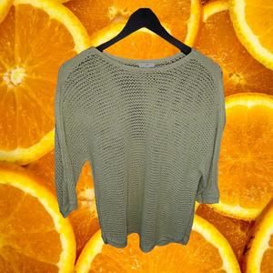 J Jill Bright Light Green‎ Sweater with See Through Design Size Small